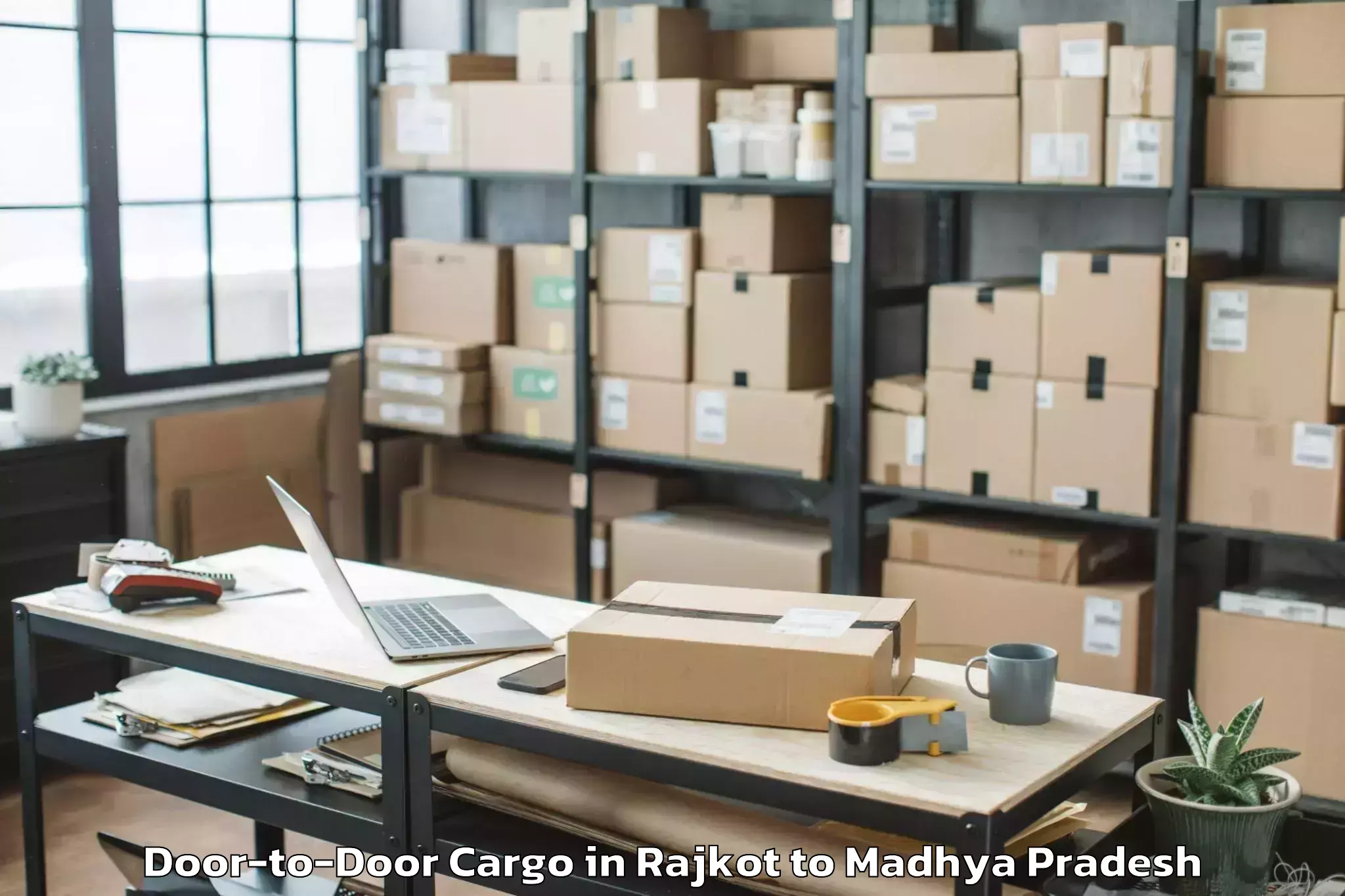 Book Rajkot to Gandhwani Door To Door Cargo Online